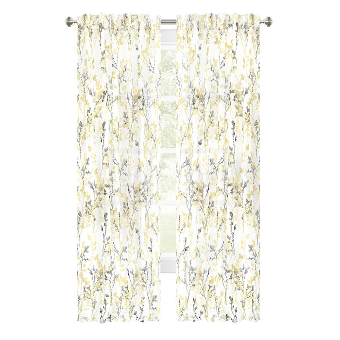 Misty Back Tab Window Curtain Panel - 52 Inches Wide, Semi-Sheer, Sold Separately