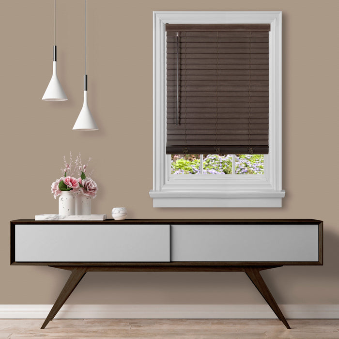 2" Faux Wood Plantation Blind - Mahogany - 34x64