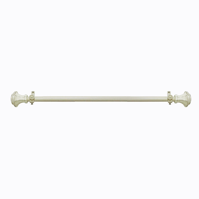 Carson Style Buono II Decorative Rod & Finial with Matching All-Metal Hardware, Antique Silver PVC Finials - 28-48