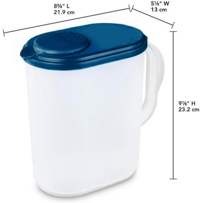 1 Gallon/3.8 Liter Slim Heavy Duty Plastic Measuring Pitcher with See Through Base, Leak Proof Spill Proof Lid w/ Pivot Spout Lid, BPA-free