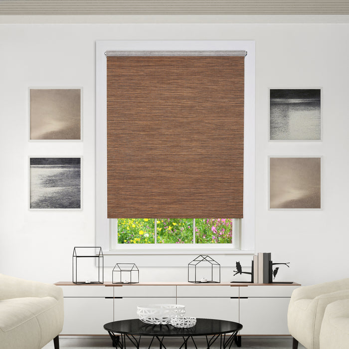 Cords Free Privacy Jute Shade in Cocoa - Wide Width Range - 72x72