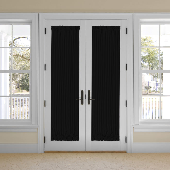 Darcy Rod Pocket Door Panel with Tieback, Soft Radiance, 25 x 40 inches, Machine Washable