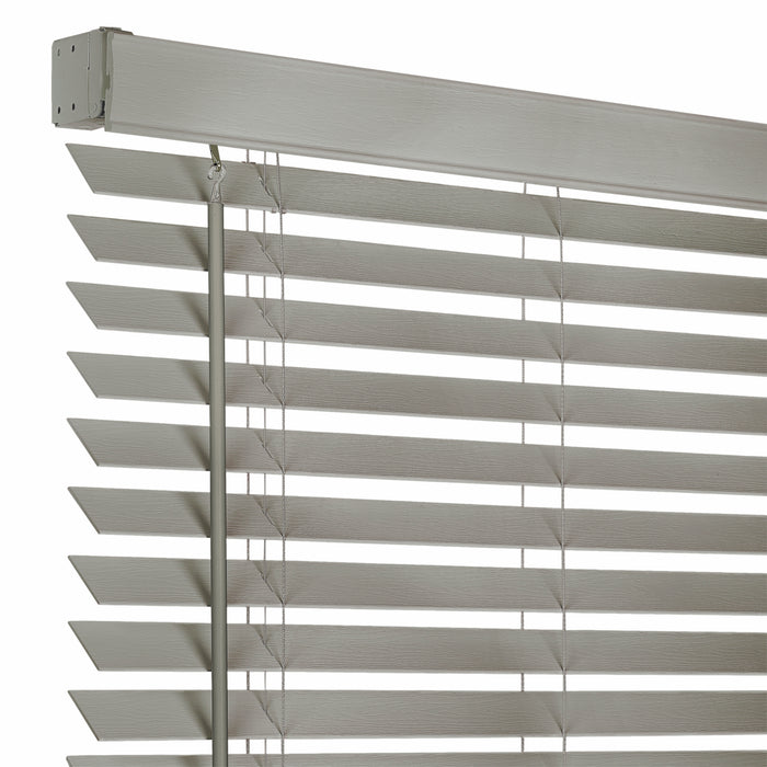 Cordless GII Madera Falsa 2 Inch Faux Wood Plantation Blind in Grey - Safe and Stylish - 29x64