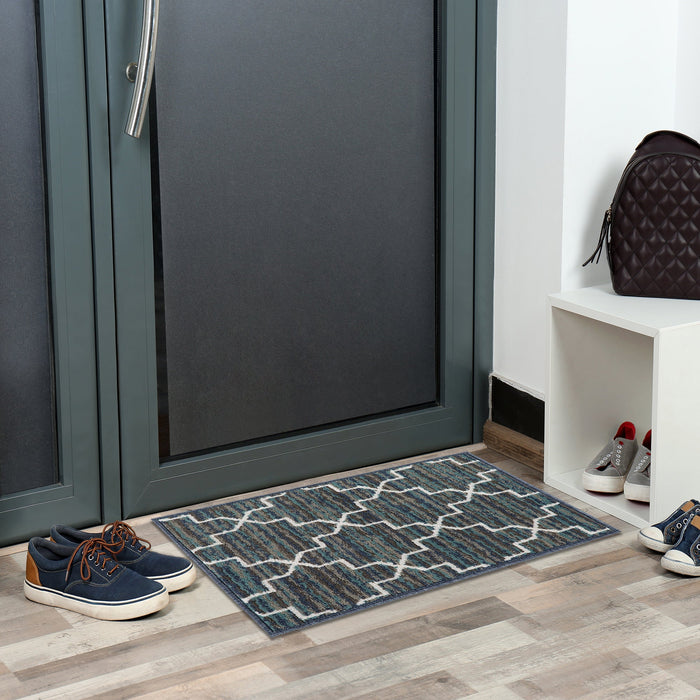 3 Piece Rug Set - Crosshatch Blue Grey