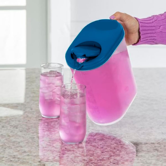 1 Gallon/3.8 Liter Slim Heavy Duty Plastic Measuring Pitcher with See Through Base, Leak Proof Spill Proof Lid w/ Pivot Spout Lid, BPA-free