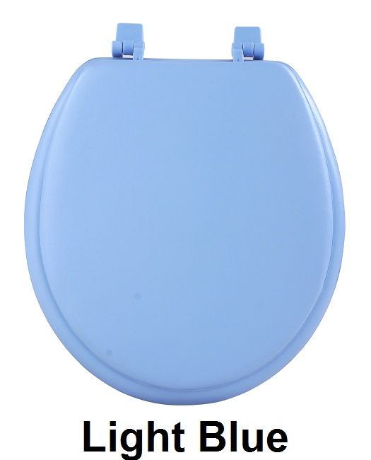 17 Inch Soft Standard Vinyl Toilet Seat with Foam Cushioning and Hinge Covers - Fantasia