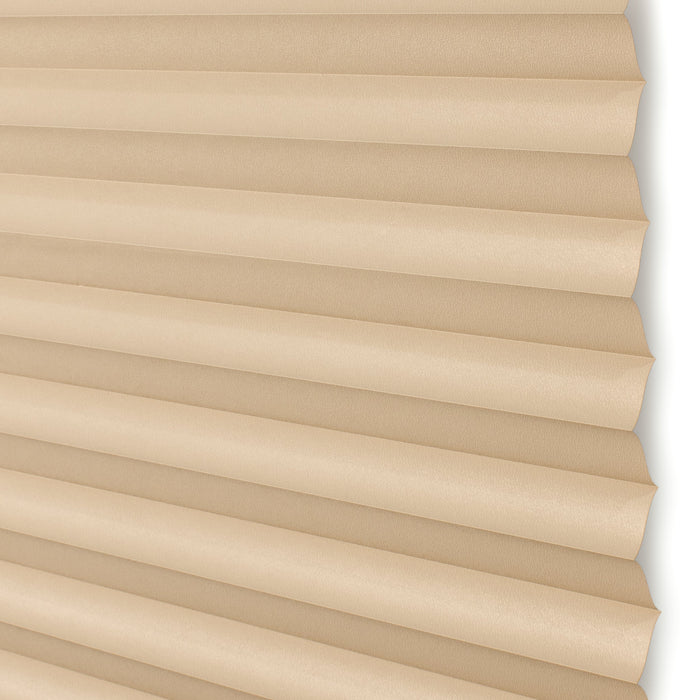 1-2-3 Vinyl Room Darkening Pleated Window Shade - Latte - 48x75