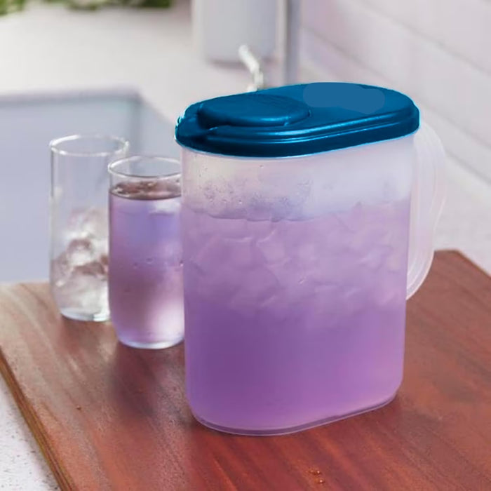 1 Gallon/3.8 Liter Slim Heavy Duty Plastic Measuring Pitcher with See Through Base, Leak Proof Spill Proof Lid w/ Pivot Spout Lid, BPA-free