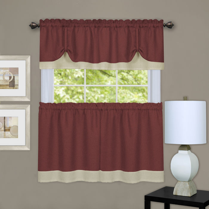 Darcy Window Curtain Tier and Valance Set for Household Textiles