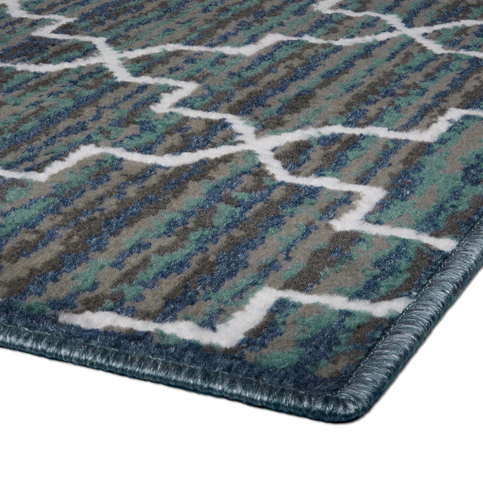 3 Piece Rug Set - Crosshatch Blue Grey