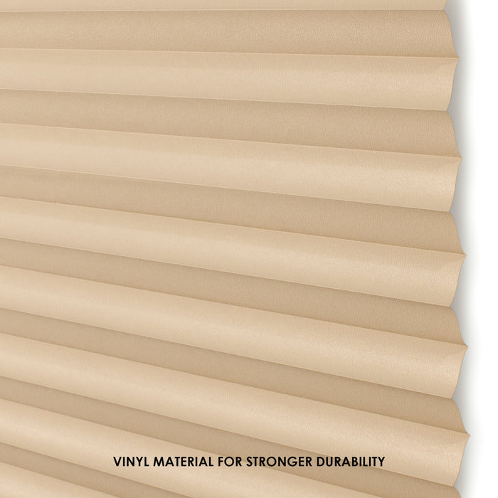 1-2-3 Vinyl Room Darkening Pleated Window Shade - Latte - 48x75