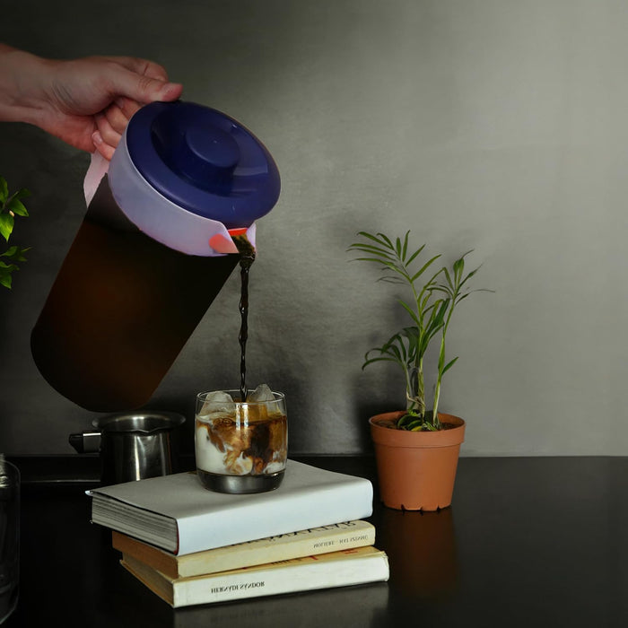 Water Pitcher with Lid 1 Gallon Pitcher BPA Free & Phthalate Free - Navy | Freezer/Dishwasher Safe