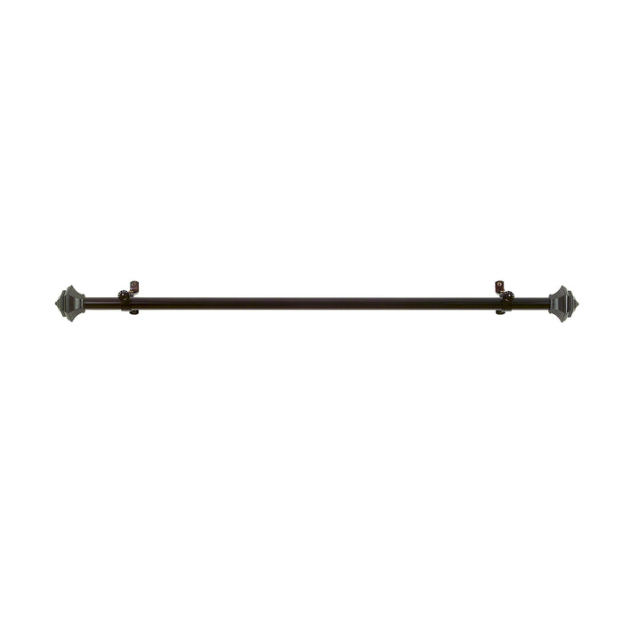 Jordan Style Buono II Decorative Rod & Finial with Matching All-Metal Hardware, Antique Silver PVC Finials - 48-86