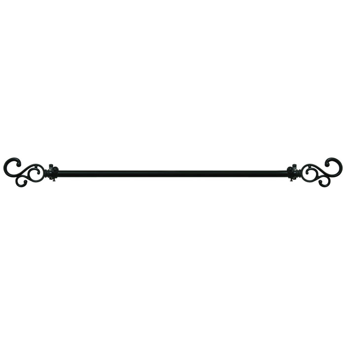 Medley Style Buono II Decorative Rod & Finial with Matching All-Metal Hardware, Antique Silver PVC Finials - 28-48