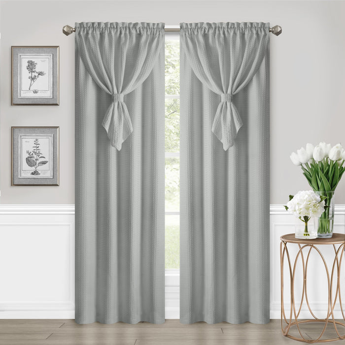 Window Curtain Panel with Attached Valance