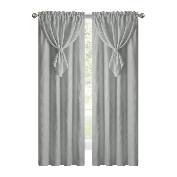 Window Curtain Panel with Attached Valance