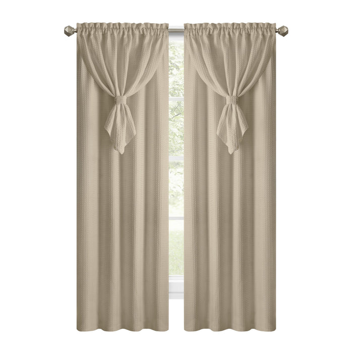 Window Curtain Panel with Attached Valance