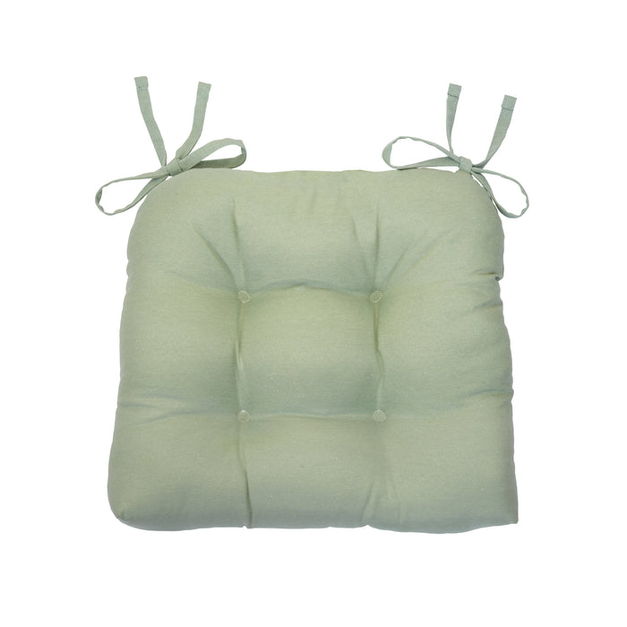 Chase Tufted Chair Seat Cushions - Set of 2 with Stain-Repellent Poly-Cotton Fabric - Apple Green