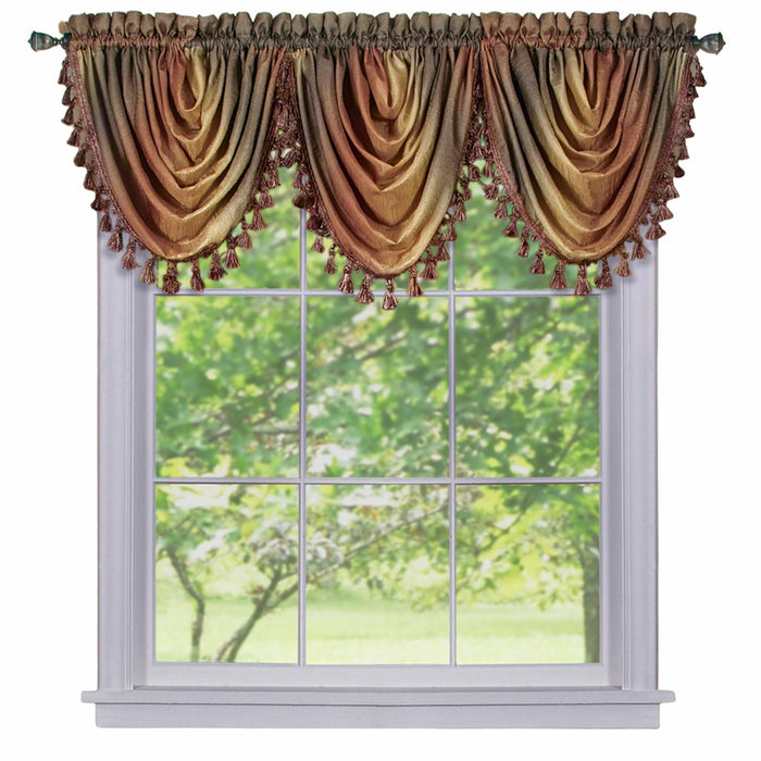 Waterfall Valance in Ombre Style - Blush Tones and Natural Hues, 46 Inch Width, Polyester Material, Easy-to-Clean - Textiles & Soft Furnishings, Household Textiles, Curtains - Autumn