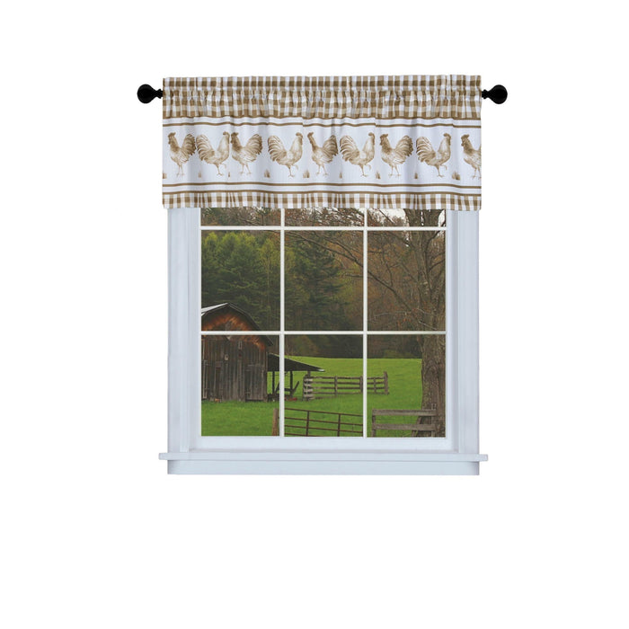 Barnyard Rod Pocket Window Curtain Valance - 52 Inches x 14 Inches, Soft Chenille Fabric