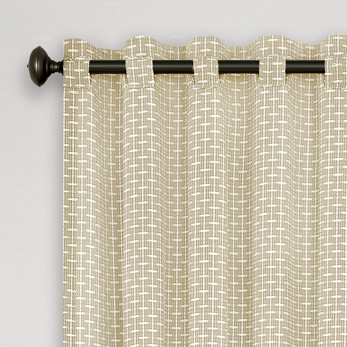 Front Tab Window Curtain Panel with Yarn-Dyed Accents - Bedford Collection