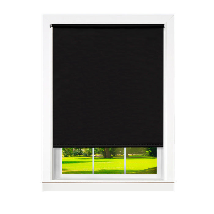 Cords Free Tear Down Room Darkening Window Shade - Customizable Width and Cordless Lift - Black - 73x72