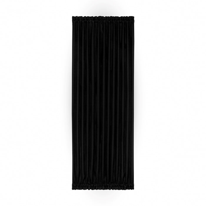 Darcy Rod Pocket Door Panel with Tieback, Soft Radiance, Machine Washable - Black - 54x72