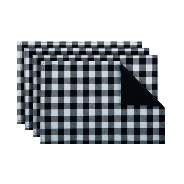 Reversible Placemat - Set of Four - Black/White