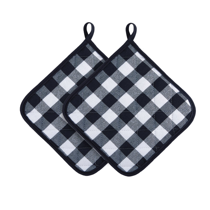 Pot Holder - Set of Two - Black/White