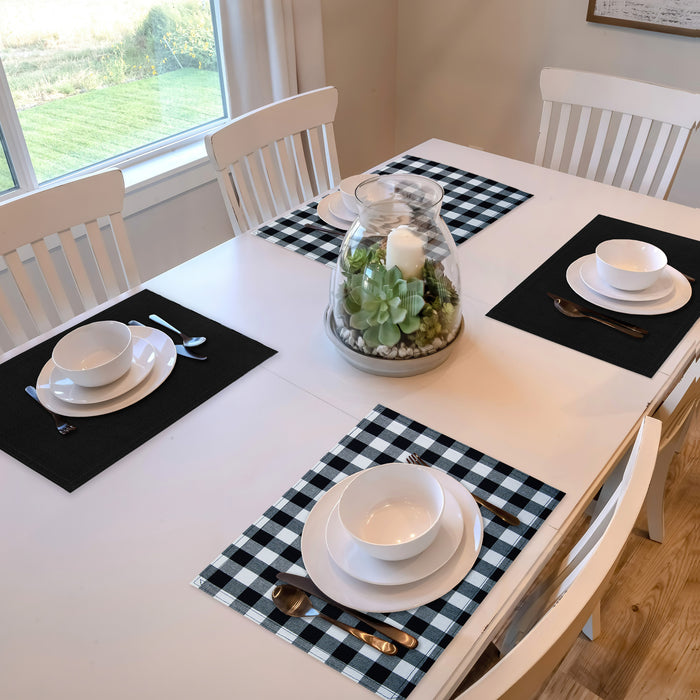 Reversible Placemat - Set of Four - Black/White