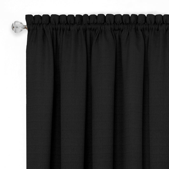 Darcy Window Curtain Tier and Valance Set for Household Textiles - Black/White - 58x36/58x14