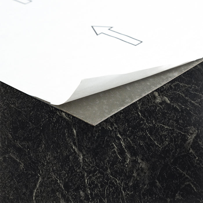 Sterling 12x12 Self Adhesive Vinyl Floor Tile - 20 Tiles, 1-Year Warranty - Black with White Vein Marble