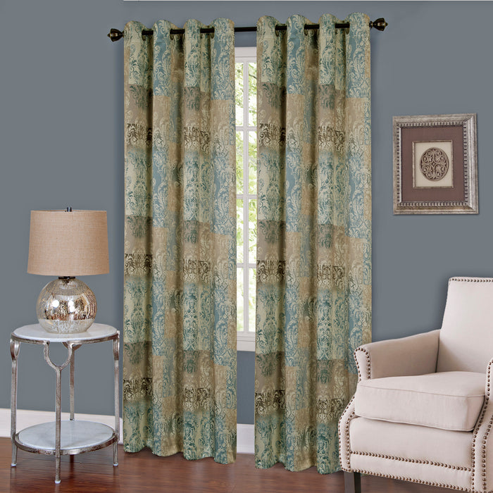 Vogue Grommet Window Curtain Panel - Room Darkening, Energy Efficient, Enhances Privacy - Blue - 50x84