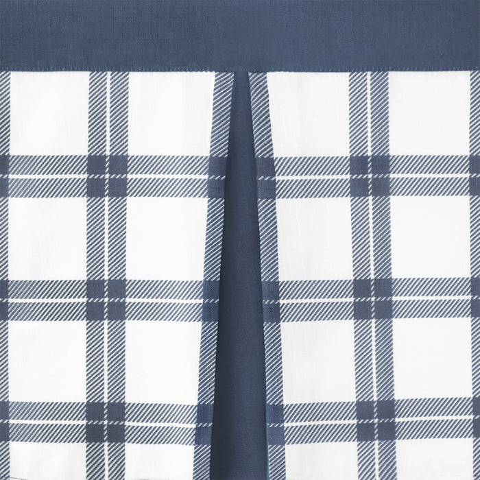 Tate Tier and Valance Window Set - Plaid Window Curtains with 53" Valance Width - Blue - 58x36