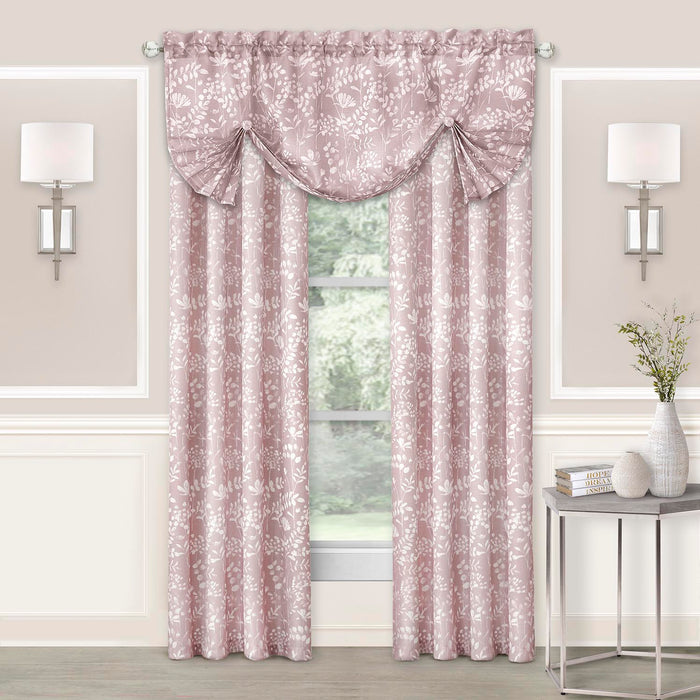 Charlotte Rod Pocket Window Curtain Valance - 52 Inches x 14 Inches, Soft Chenille Fabric - Blush