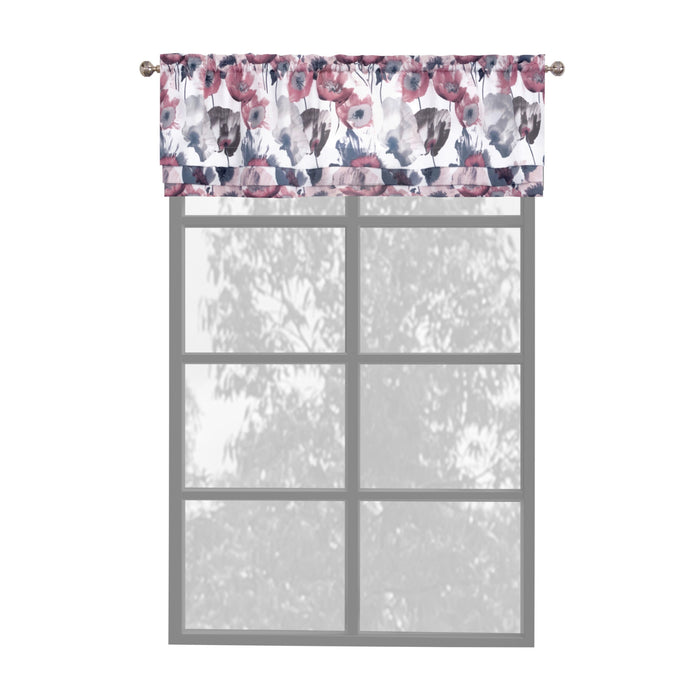 Field Window Curtain Valance - Chic Window Accent, Poppy Style, 50-inch Width - Blush