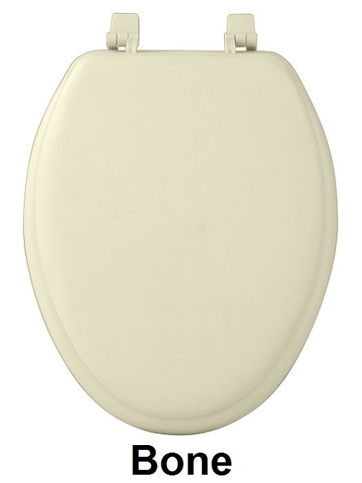 19 Inch Soft Elongated Vinyl Toilet Seat - Bone