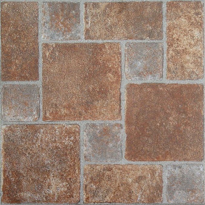 Tivoli 12x12 Self Adhesive Vinyl Floor Tile - Covers 45 Square Feet, 1-Year Warranty - Brick Pavers