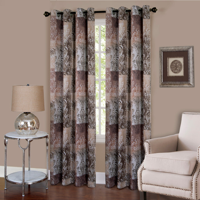 Vogue Grommet Window Curtain Panel - Room Darkening, Energy Efficient, Enhances Privacy - Brown - 50x84