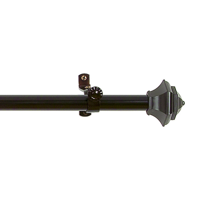 Jordan Style Buono II Decorative Rod & Finial with Matching All-Metal Hardware, Antique Silver PVC Finials - 48-86