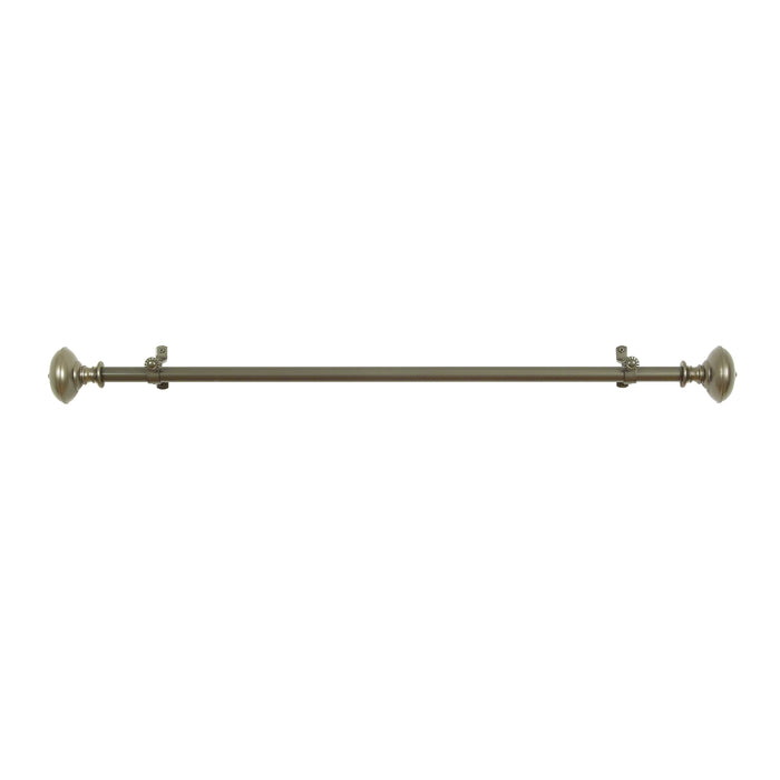 Othello Style Buono II Decorative Rod & Finial with Matching All-Metal Hardware, Antique Silver PVC Finials - 28-48