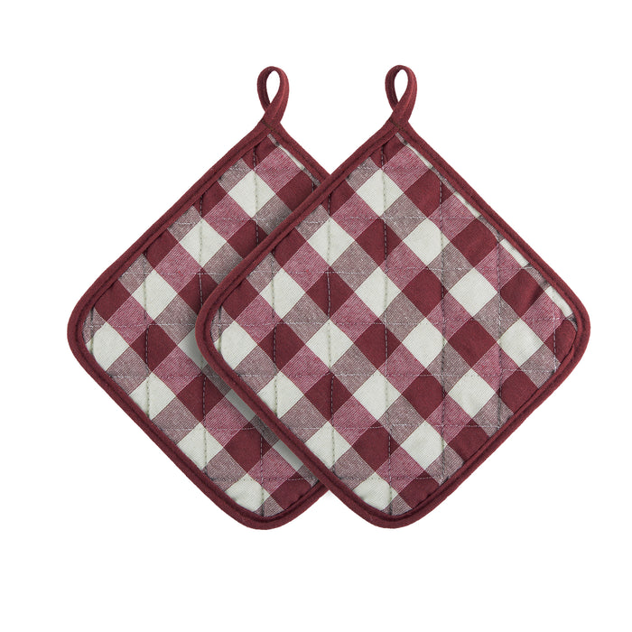 Pot Holder - Set of Two - Burgundy