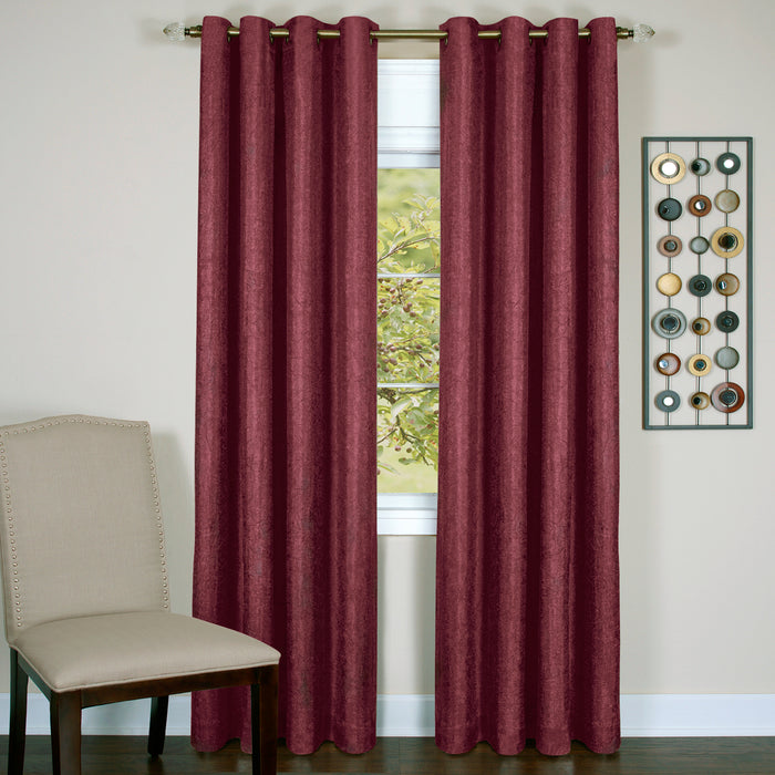 Taylor Lined Grommet Blackout Window Curtain Panel, 98% Light Blocking, 50 inches Width, Machine Washable Polyester Fabric - Textiles & Soft Furnishings - Burgundy - 50x63