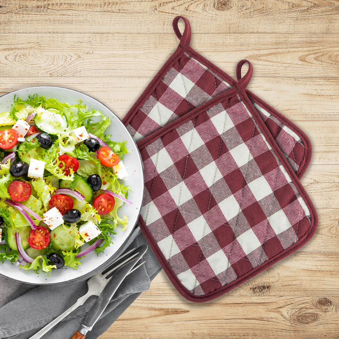 Pot Holder - Set of Two - Burgundy