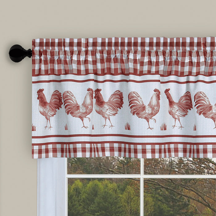 Window Curtain Tier Pair and Valance Set - Burgundy - 58x36