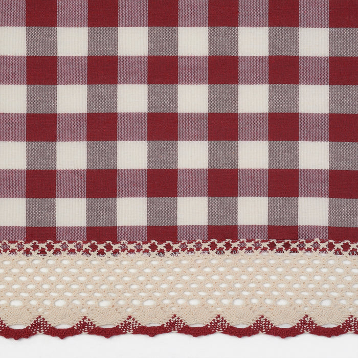 Buffalo Check Window Valance, 58'' x 14'', Light Filtering Effect, Polyester Cotton Blend - Burgundy