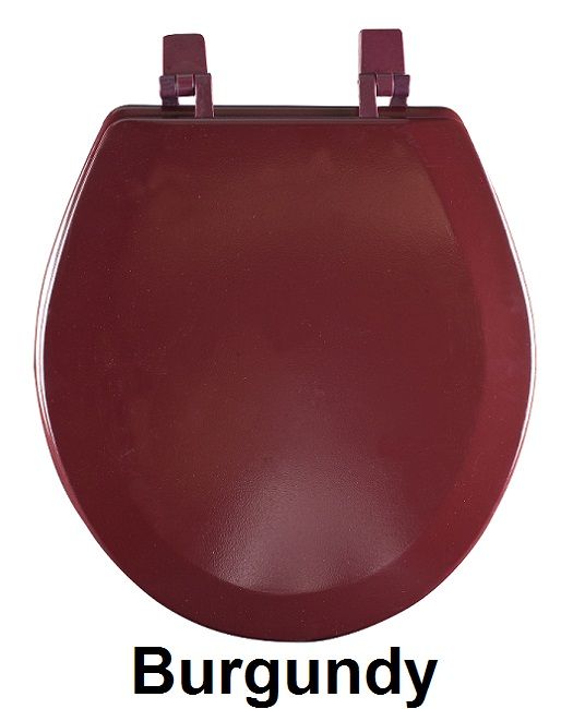 Fantasia 17 Inch Standard Wood Toilet Seat - Molded Design with Beveled Edge - Burgundy