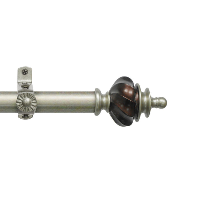 Aspen Camino Decorative Rod & Finial - Mahogany and Amber, All-Metal Hardware, Wall or Ceiling Mounting - 28-48