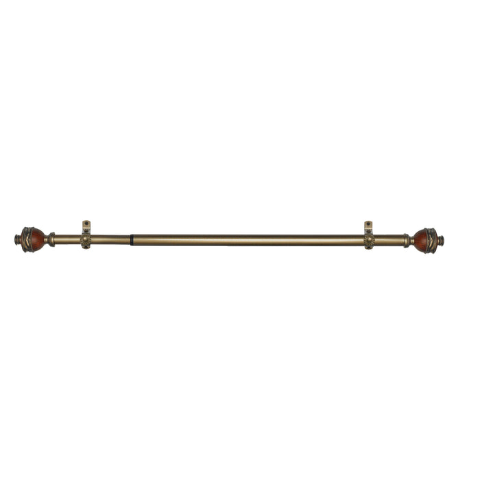 Ava Camino Decorative Rod & Finial - Mahogany and Amber, All-Metal Hardware, Wall or Ceiling Mounting - 28-48