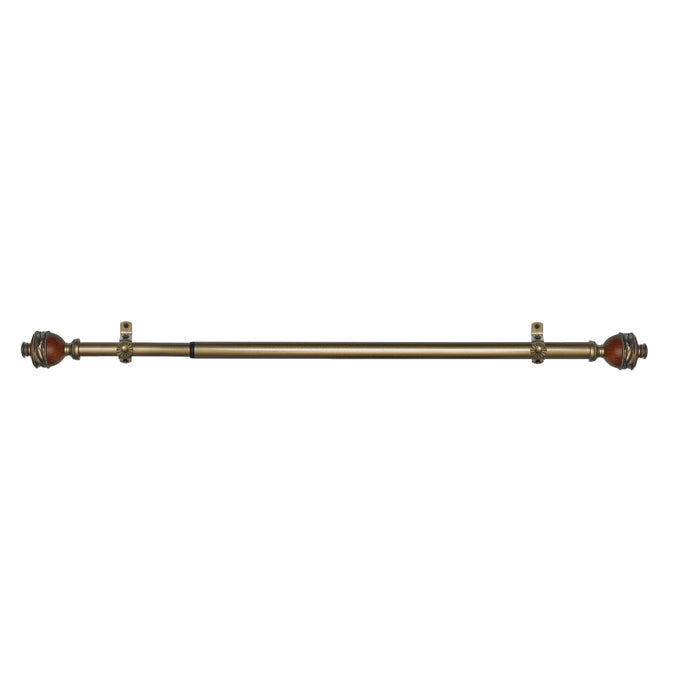 Ava Camino Decorative Rod & Finial - Mahogany and Amber, All-Metal Hardware, Wall or Ceiling Mounting